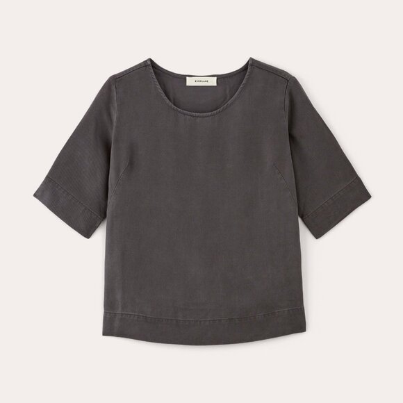 Everlane Women's Relaxed T-Shirt in Buttersoft in Graphite, Size 2XS - Picture 2 of 5
